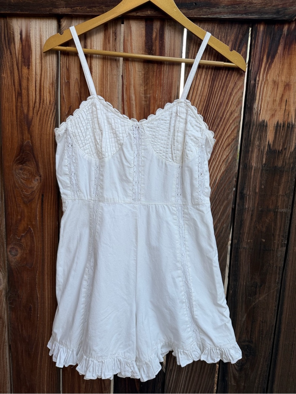 Urban Outfitters White Juliette Lace Inset Romper